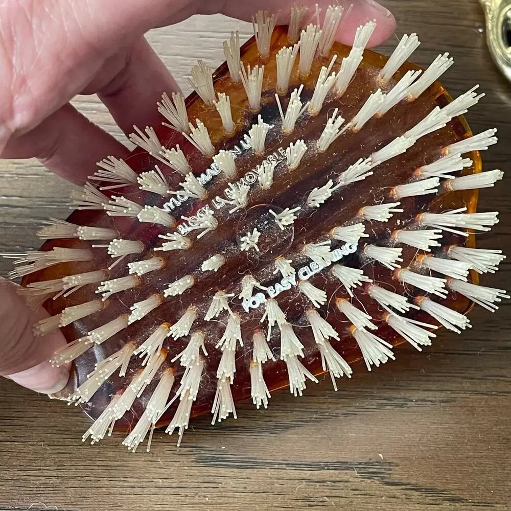 Vintage Matson? Vanity Hair Brush Hand Mirror Hollywood Regency Floral FLAWED